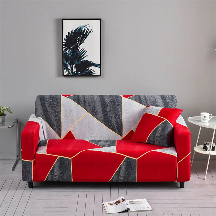 Elastic Flower Printed Sofa Cover - Spandex Furniture Protector for Home