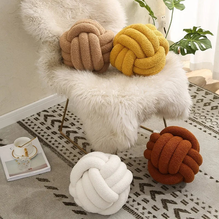 Cozy Hand-Knotted Sheepskin Throw Pillow - Soft Decorative Accent-Orizon Depot