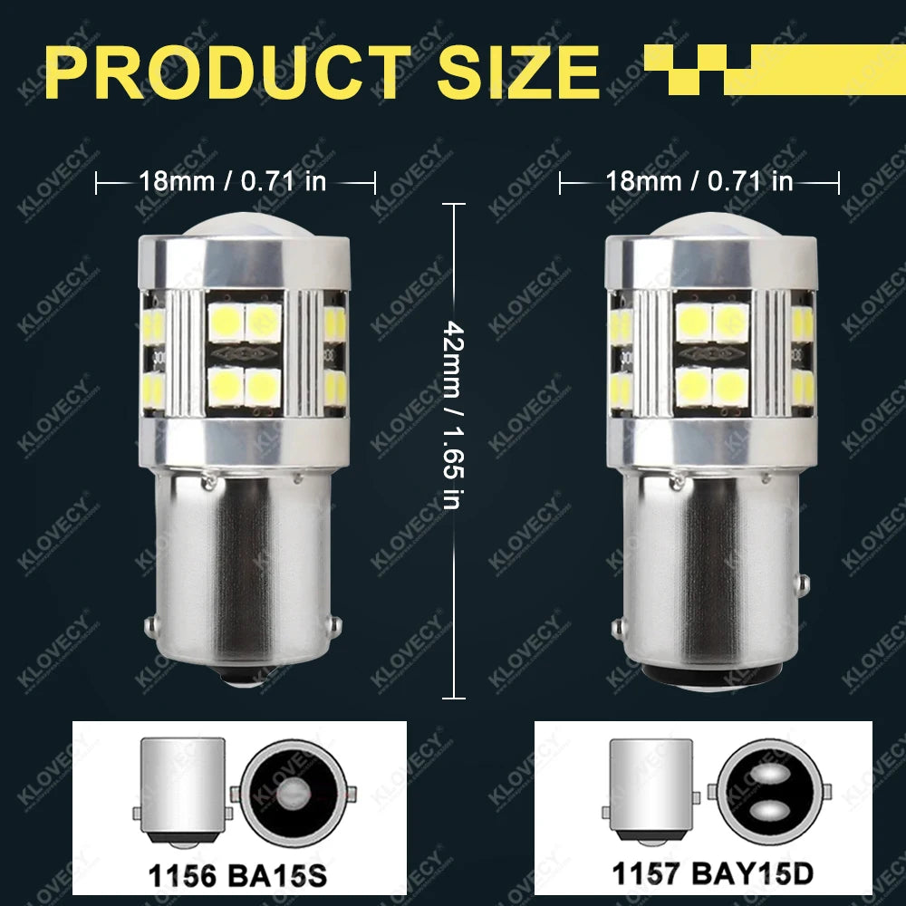 2/4 PCS 1156 1157 LED Bulbs for Car Parking Signal Lights 12V 24V
