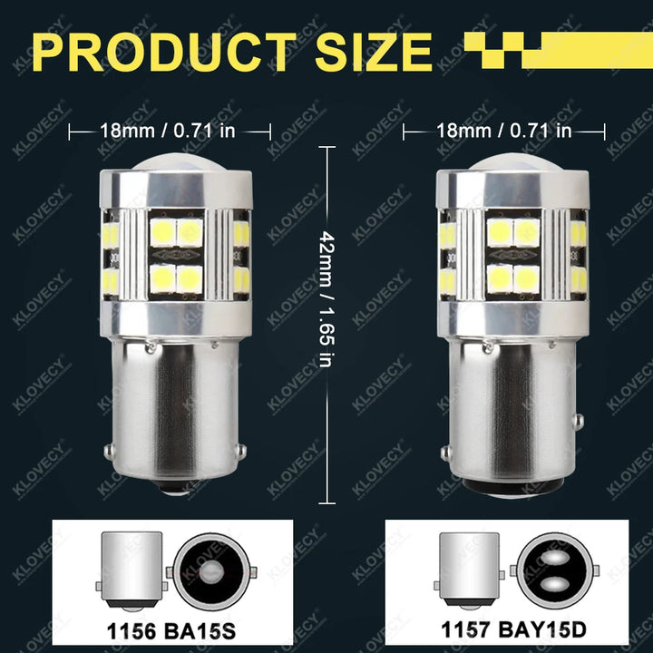 2/4 PCS 1156 1157 LED Bulbs for Car Parking Signal Lights 12V 24V