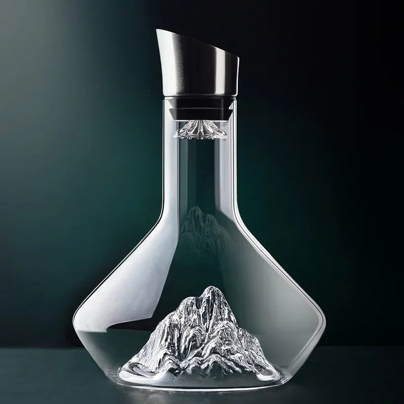 1500ml Lead-Free Crystal Iceberg Decanter for Red Wine Serving-Orizon Depot