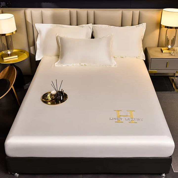 Solid Color Silk Bed Sheet for Luxurious Sleep Experience-Orizon Depot
