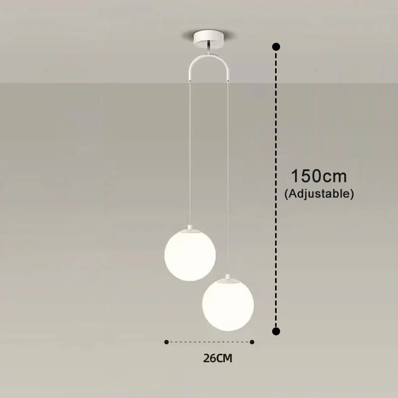Nordic Modern Glass Globe Pendant Light Fixture