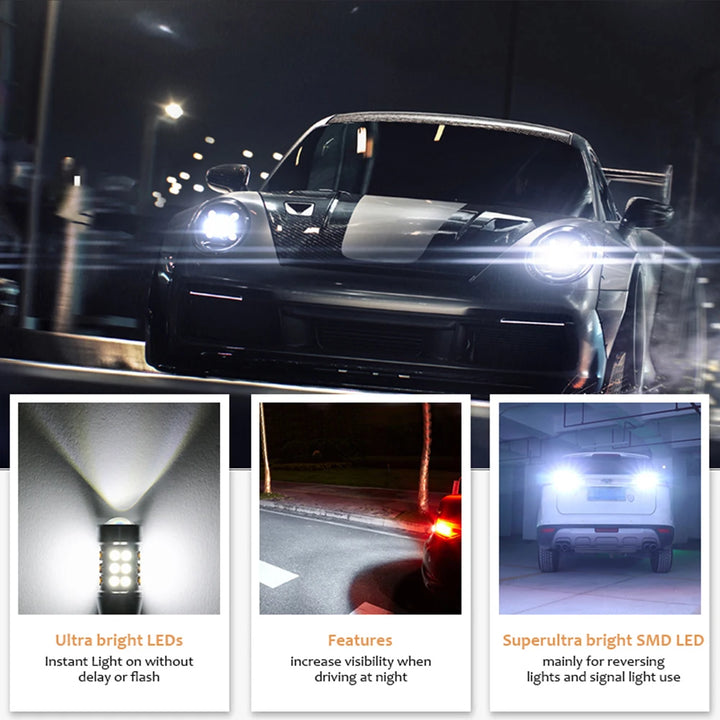 2pcs High Power W16W T15 921 LED Bulbs for Tail Signal Lights