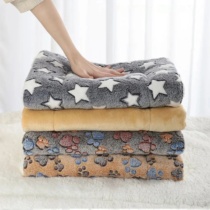 Cozy Flannel Pet Sleeping Mat for Dogs and Cats - Winter Bed Cushion