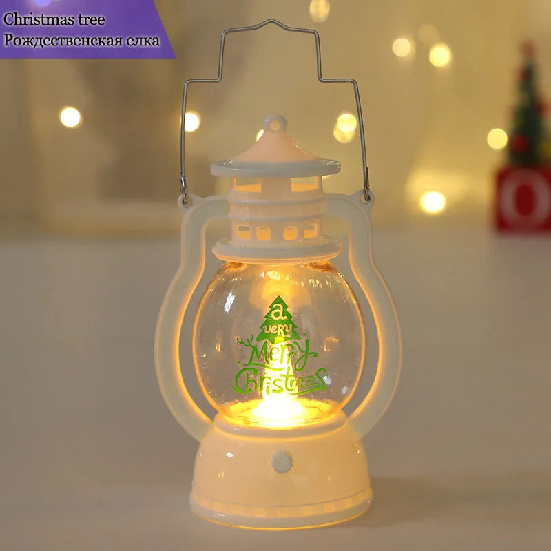 Christmas's Portable LED Santa Snowman Lanterns - Battery-Powered