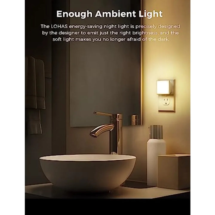 Night Lights Plug into Wall 2-Pack, Soft White Auto-On/Off