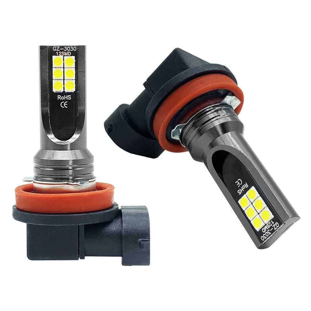 2Pcs H8 H11 LED Bulbs Super Bright Car Fog Lights 12V 24V 6000K