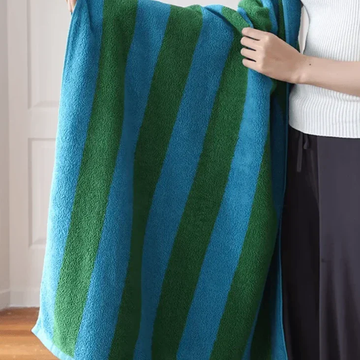 Retro Stripes Chunky Towel for Stylish Bathing and Beach Use-Orizon Depot