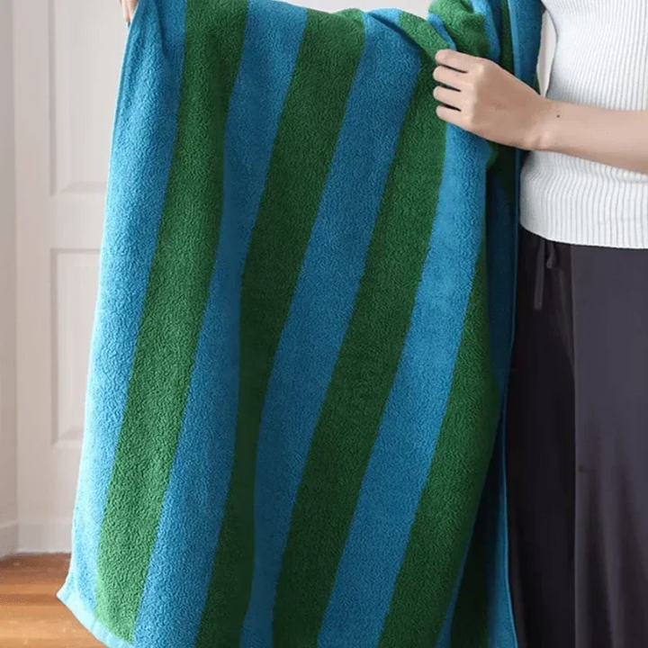Retro Stripes Chunky Towel for Stylish Bathing and Beach Use-Orizon Depot