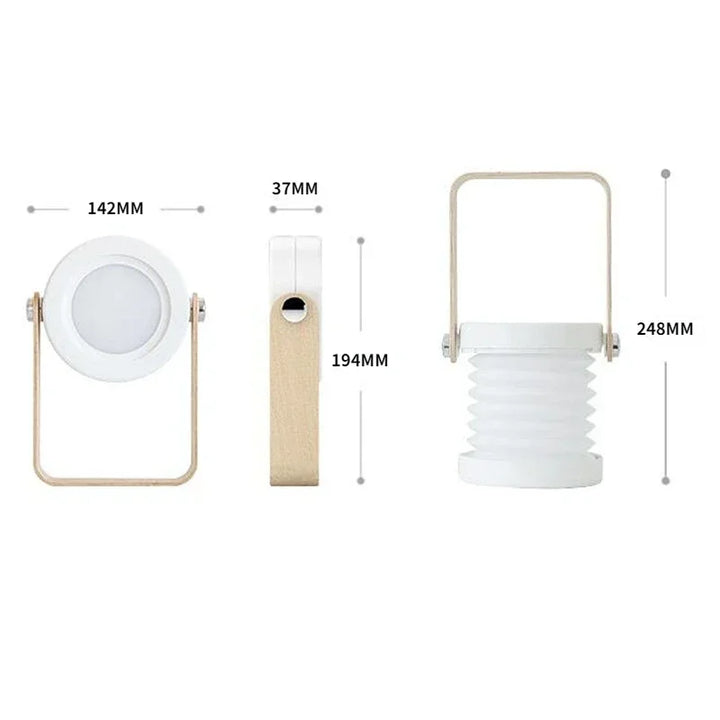 Portable Wooden Handle Lantern | Rechargeable Folding Table Lamp