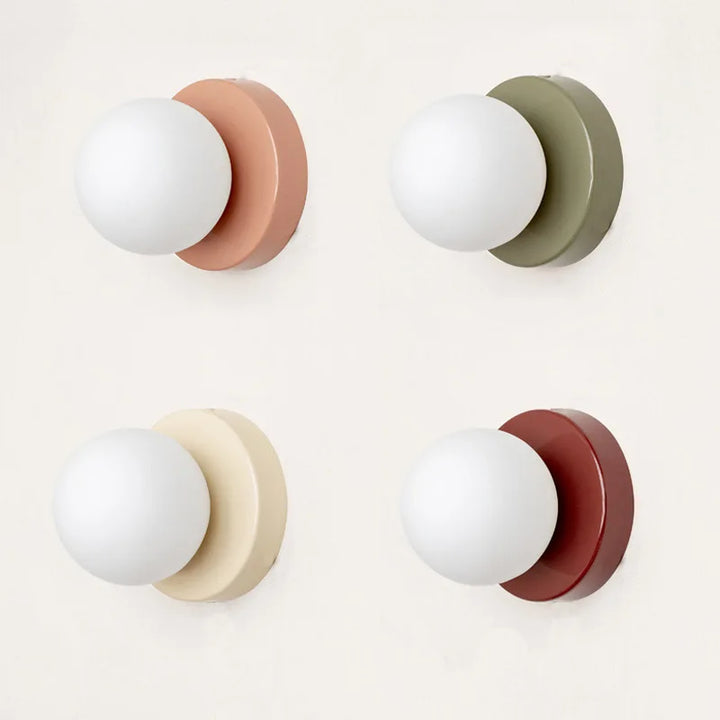 Modern Colored Glass Macaron LED Wall Light Fixture