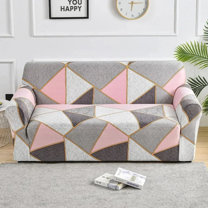 Elastic Flower Printed Sofa Cover - Spandex Furniture Protector for Home