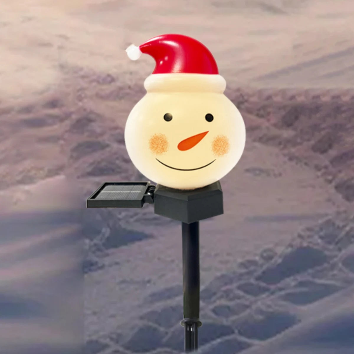 Christmas's Outdoor Solar Santa Claus & Snowman Lawn Light Decor