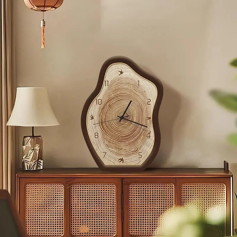 Rustic Annual Ring Clock | Natural Wood Design for Home Decor