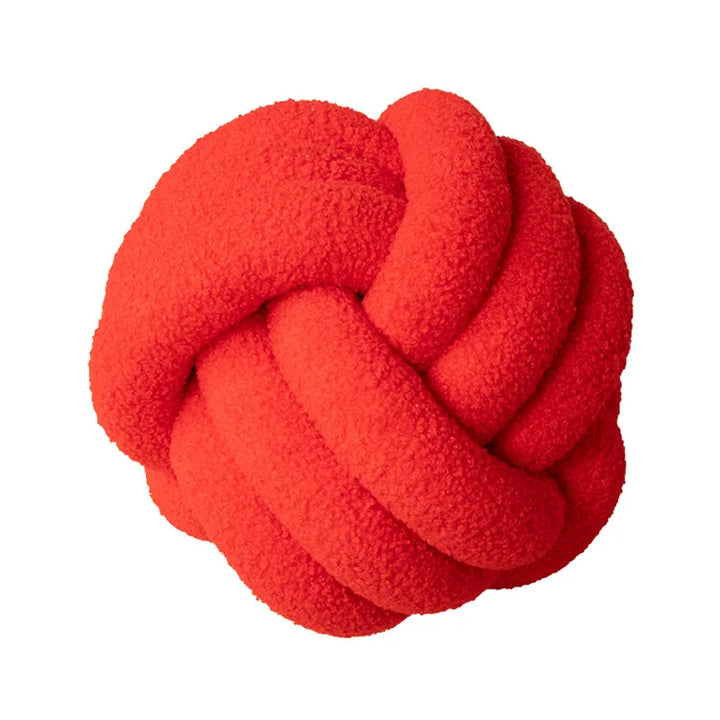 Cozy Hand-Knotted Sheepskin Throw Pillow with Ball Design-Orizon Depot