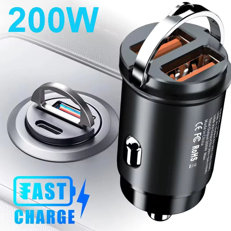 100W/200W PD QC3.0 Mini Car Charger