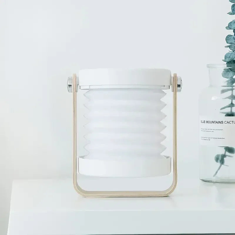 Portable Wooden Handle Lantern | Rechargeable Folding Table Lamp