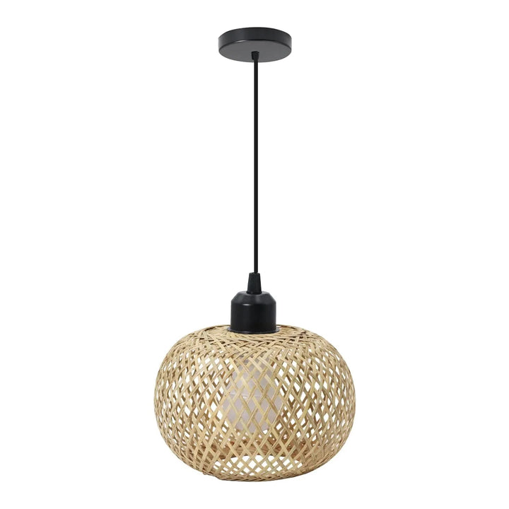 Handwoven Rattan LED Ceiling Lamp | Eco-Friendly Bamboo Design