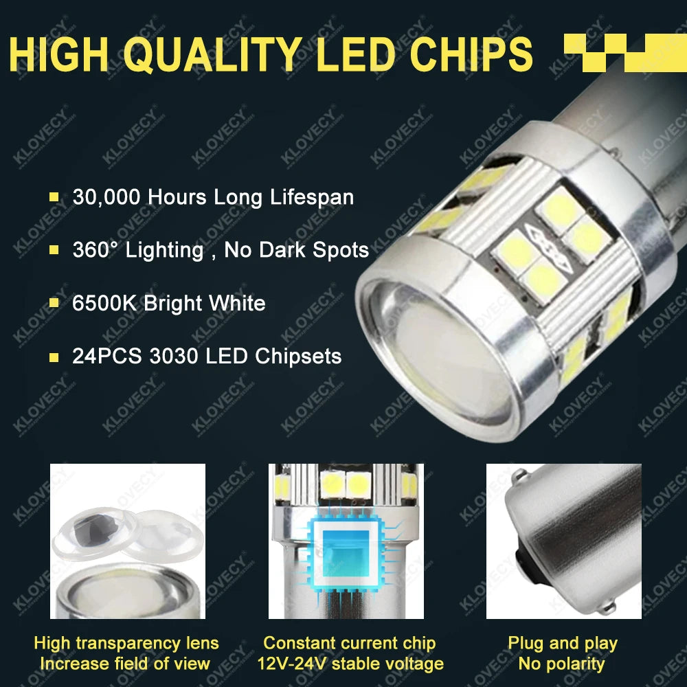 2/4 PCS 1156 1157 LED Bulbs for Car Parking Signal Lights 12V 24V