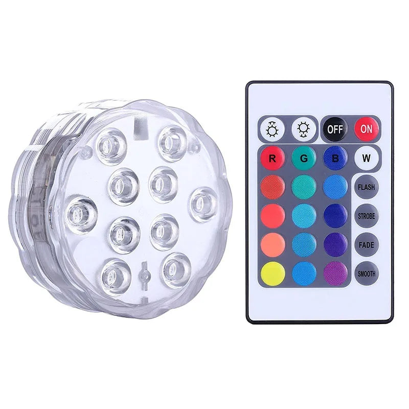 Underwater Pool Lighting with 10 LED Lights for Enhanced Ambiance-Orizon Depot