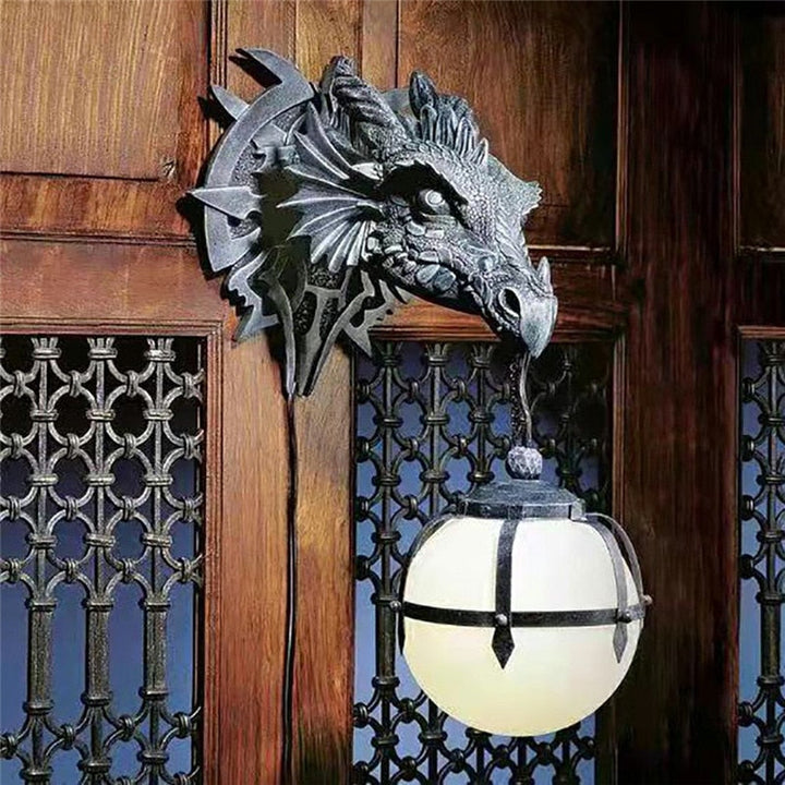 LED Lantern with Dragon Head Resin Design for Unique Halloween Decor-Orizon Depot