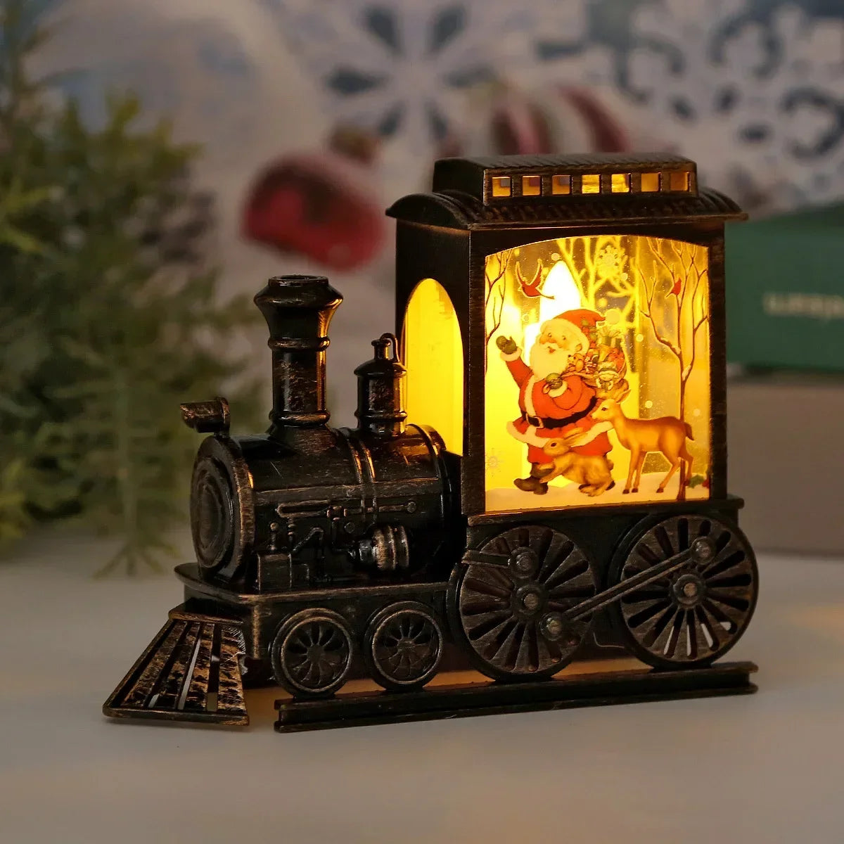 Christmas's Vintage Portable Train LED Night Light - Battery-Powered