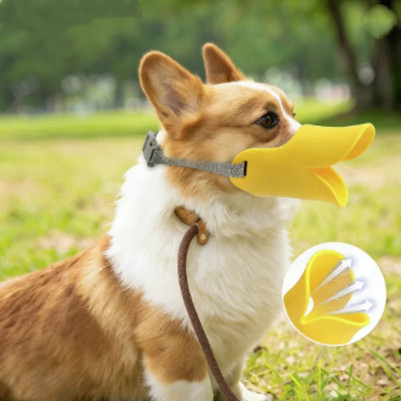 Adjustable Silicone Duck Muzzle for Dogs - Anti-Bite Barking Accessory