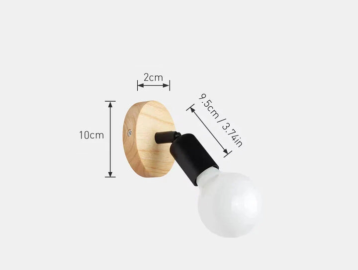 Vintage Retro Adjustable Wall Lamp | Wooden and Metal Sconce
