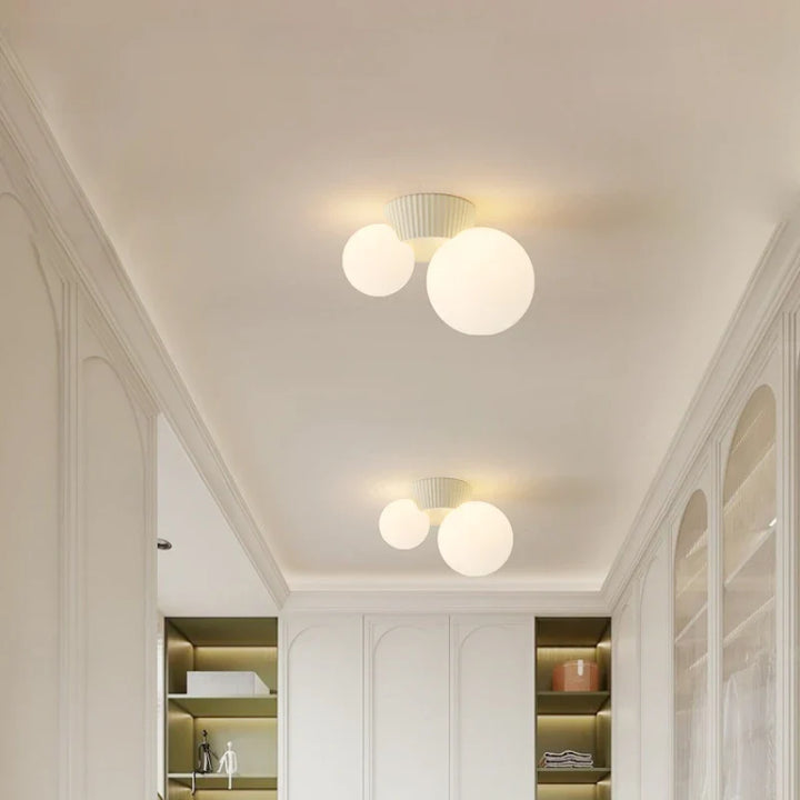 Modern French Double Globe Ceiling Light Fixture
