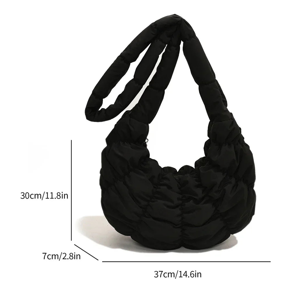Puff Croissant Shoulder Bag - Stylish and Versatile Handbag-Orizon Depot