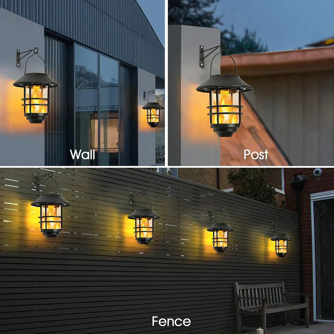 Solar Wireless Waterproof Flickering Sun Flame Lantern Light-Orizon Depot