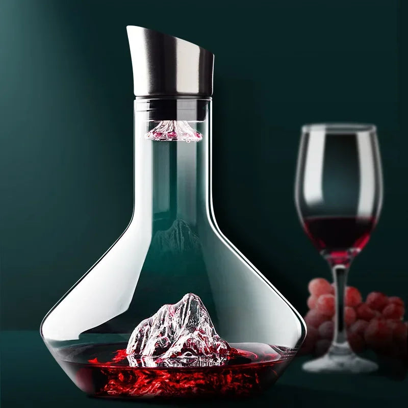 1500ml Lead-Free Crystal Iceberg Decanter for Red Wine Serving-Orizon Depot