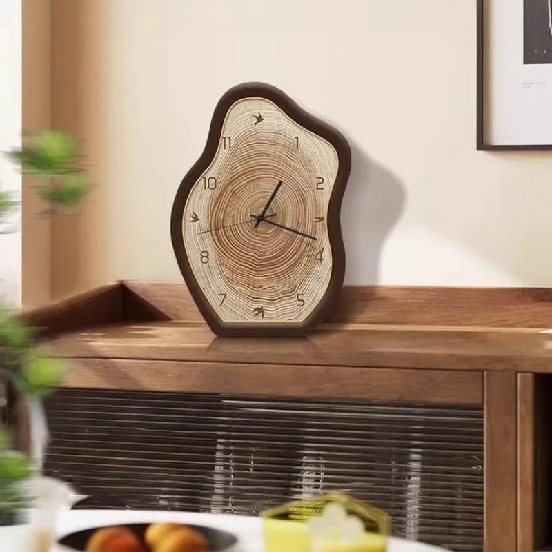 Rustic Annual Ring Clock | Natural Wood Design for Home Decor