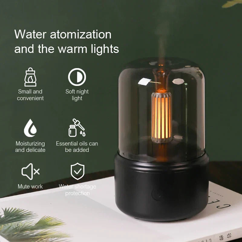 Retro Aroma Diffuser with Night Light - USB Essential Oil Humidifier-Orizon Depot