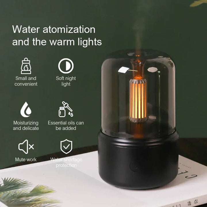 Retro Aroma Diffuser with Night Light - USB Essential Oil Humidifier-Orizon Depot