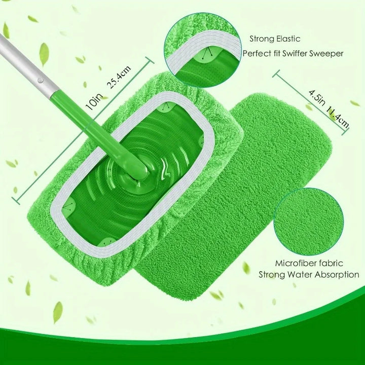 Effortless Floor Cleaning with Reusable High-Absorbency Microfiber Mop Pads