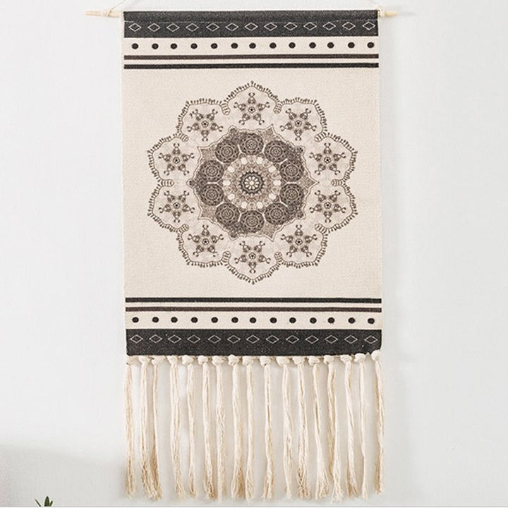 Bohemian Macrame Wall Tapestry, Handcrafted Cotton Linen Decor-Orizon Depot