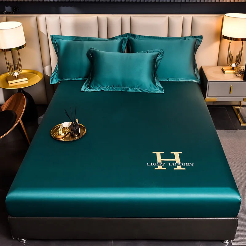 Solid Color Silk Bed Sheet for Luxurious Sleep Experience-Orizon Depot