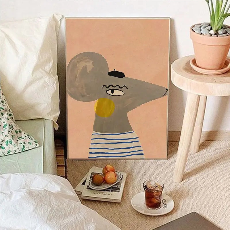 Vintage Cartoon Canvas Wall Art-Orizon Depot