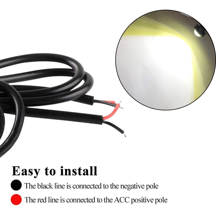 18MM COB LED Car Eagle Eye Lights 12V DRL Backup Marker Fog Lights