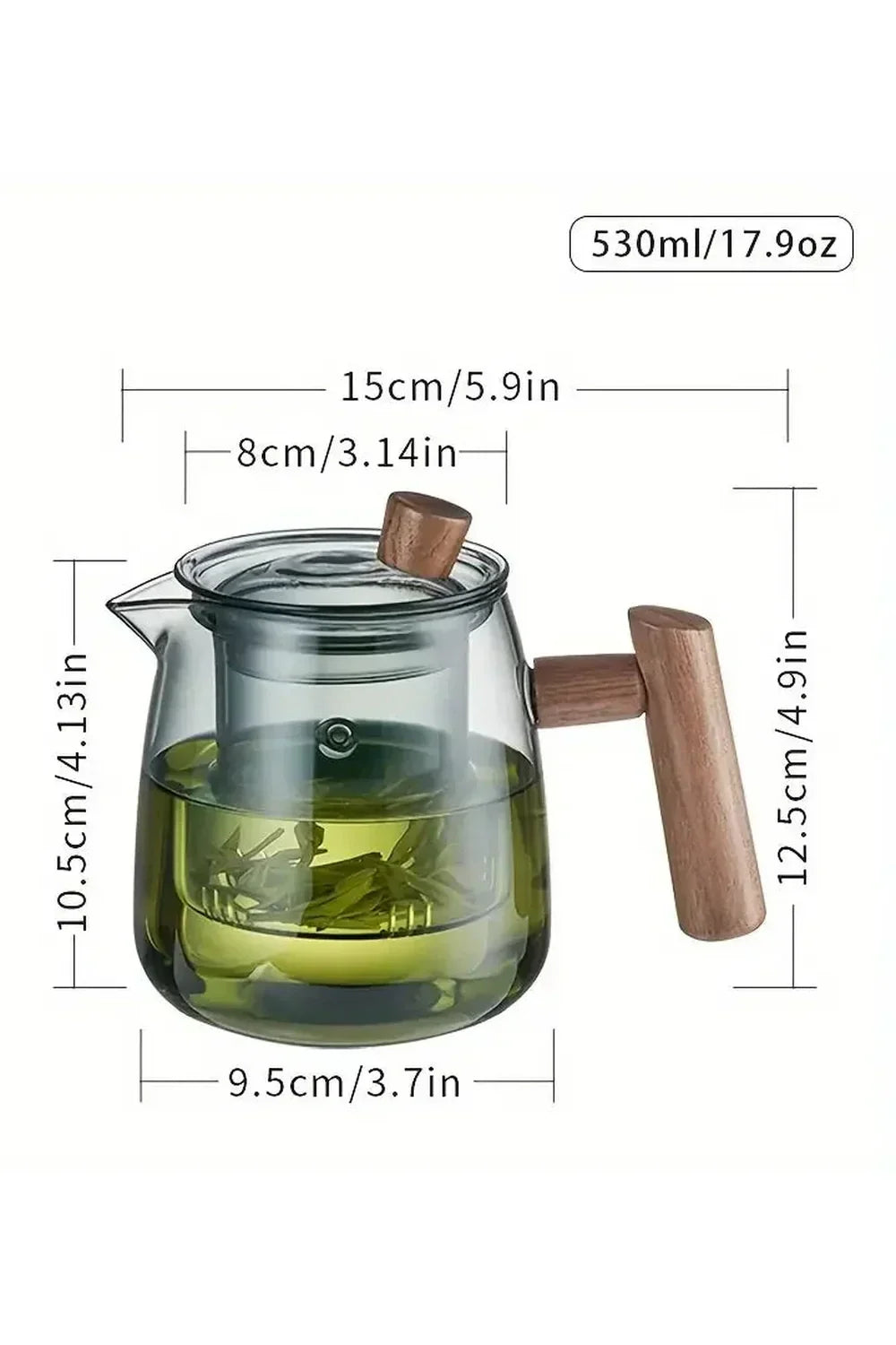 Wood Handle Glass Teapot for Perfect Brewing and Serving-Orizon Depot