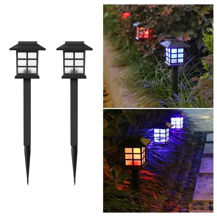 2 Pack Waterproof Solar Pathway Lights for Garden and Outdoor Use