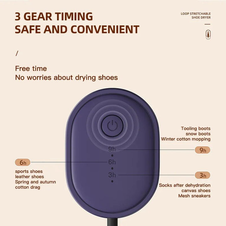 Stretchable Wearable Electric Shoe Dryer with Sterilization Function-Orizon Depot