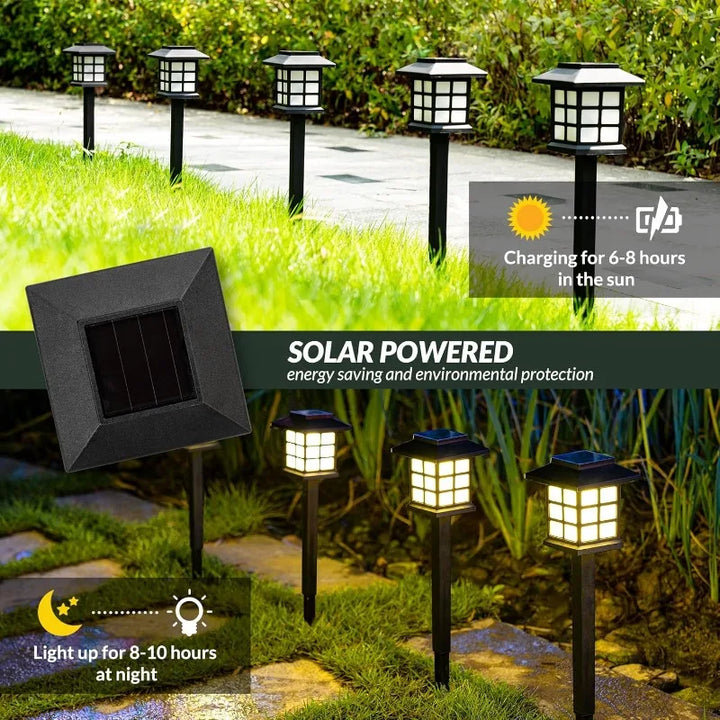 2 Pack Waterproof Solar Pathway Lights for Garden and Outdoor Use