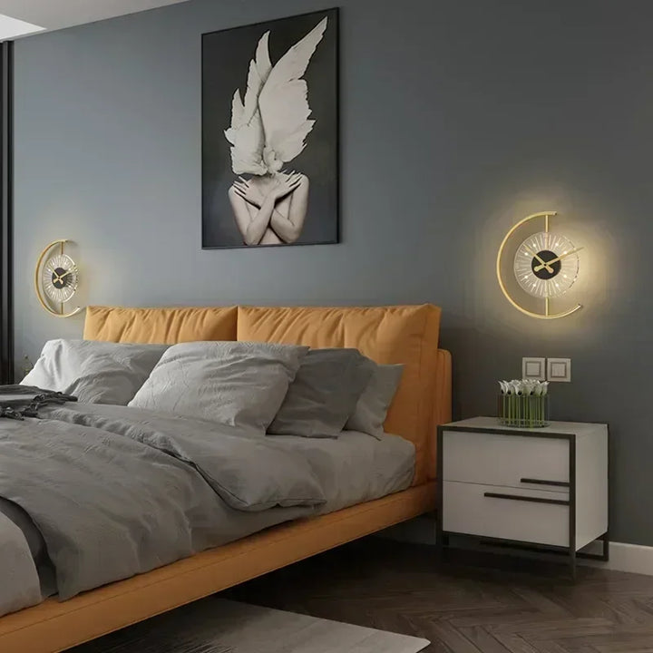 Post-Modern LED Wall Lamp Clock for Stylish Home Decor