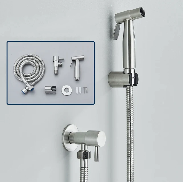 Stainless Steel Bidet Sprayer – Hygienic Wall-Mounted Bathroom Accessory-Orizon Depot