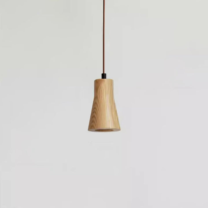 Simple Wooden Cylindrical 1-Light Small Hanging Lamp-Orizon Depot