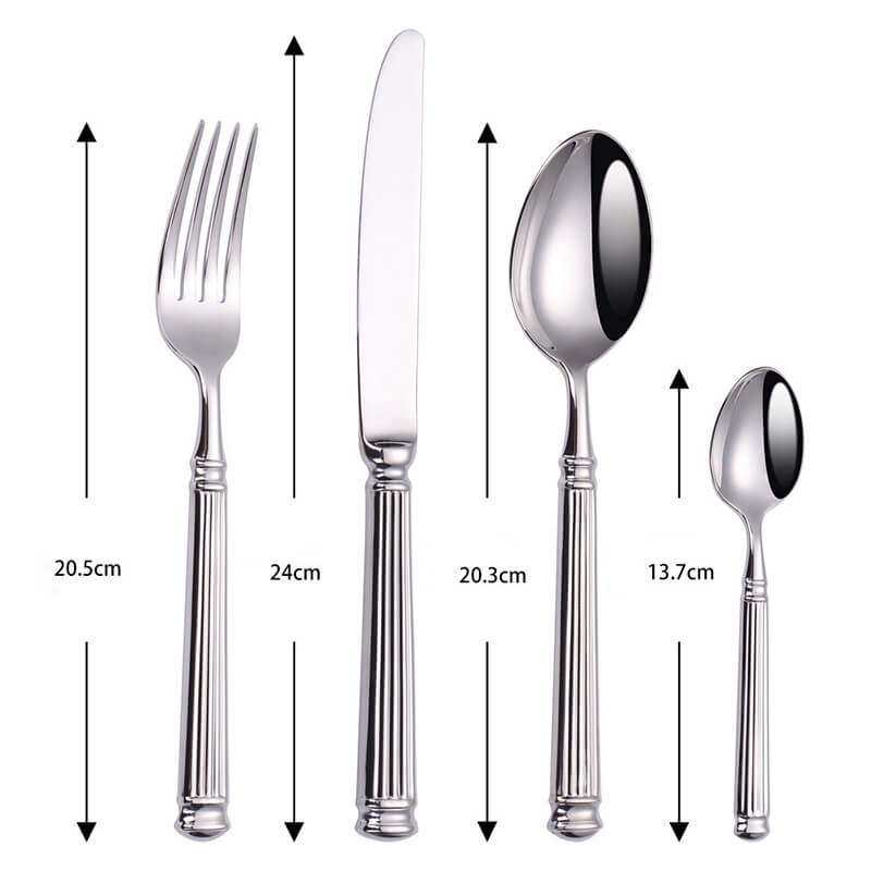 Simple Striped 4-Piece Cutlery Set for Dining and Entertaining-Orizon Depot
