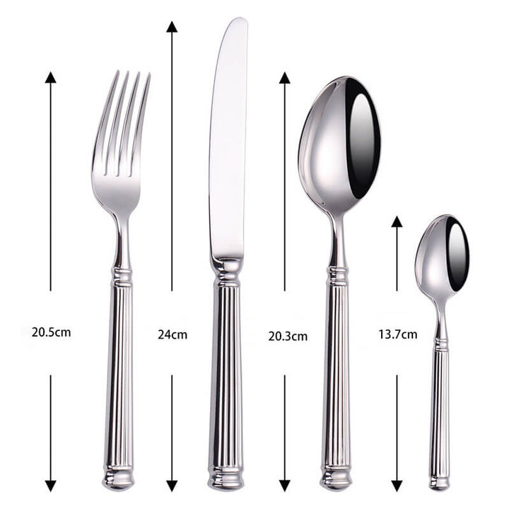 Simple Striped 4-Piece Cutlery Set for Dining and Entertaining-Orizon Depot